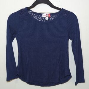 3 for $10 Bundle Sale! Merry Wear Blue Waffle Knit Sweater Lace Girls Size M